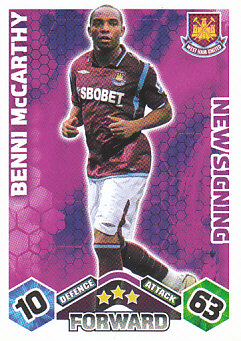 Benni McCarthy West Ham United 2009/10 Topps Match Attax New Signing #EX82